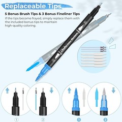Water-Soluble Dual Tip Markers Set – 160 Odorless Colors for Creative Freedom
