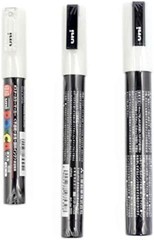 Uni POSCA White Fine Paint Marker Pens, 3 Different Point Sizes per Pack: PC-…