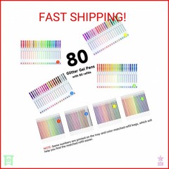 Shuttle Art 160 Pack Glitter Gel Pens, 80 Colors Glitter Gel Pens Set with 80 Re