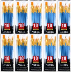 AROIC Paint Brush Set, 10 Pack 100 Pcs Acrylic Brushes 100pcs, Blue