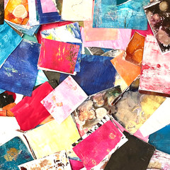 2lb Mixed Media Collage Paper Box Hand-Painted Papers for Collage & Art Journals