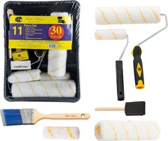 Paint Tray Set 11 Pcs Microfiber Rollers Brushes for Wall Interior Exterior