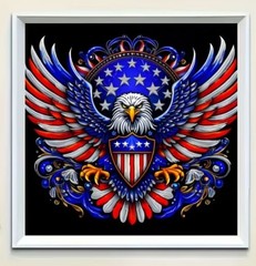 Eagle Patriotic USA Diamond Painting Craft Kit-Size 7.8”x7.8”