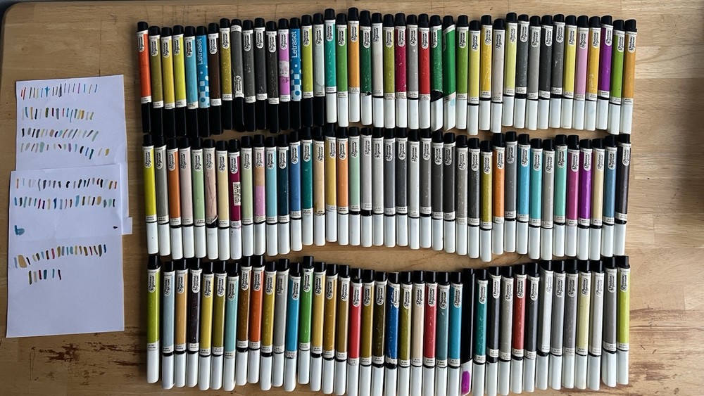 SALE!!! Letraset Pantone Markers. Vintage Antique Set Of 118. Tested