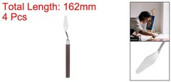 4pcs 14mm No.5 Painting Palette Knives Stainless Steel Spatula Red Wood Handle