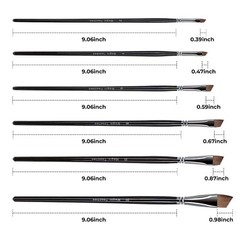 Magic Touches Artist Paint Brush Set (6 Sizes), Natural Sable Angle Tip, Best…
