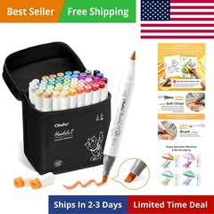 Alcohol Markers Brush and Soft Chisel: AP Certificated 48-color Dual Tips Dra…