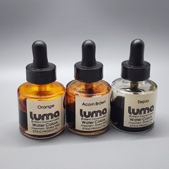 Vintage Luma Concentrated Watercolor Ink – 3 Colors: Sepia, Orange & Acorn Brown