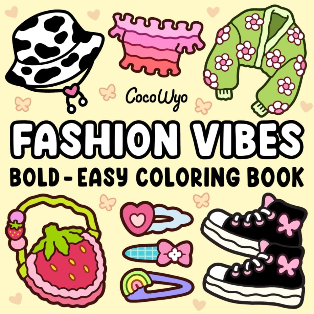 Fashion Vibes: Coloring Book for Adults and Teens, Bold Easy Designs for…