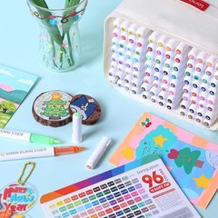 Colors Acrylic Paint Markers, Soft Brush Tip Marker Pens Set with Marker 96