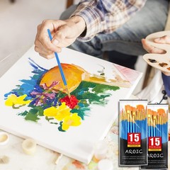 AROIC Acrylic Paint Brush Set, 30 pcs Nylon Hair Brushes 30pcs, Blue