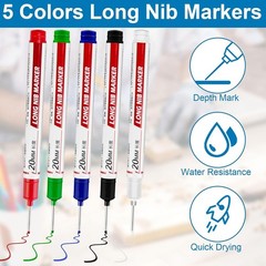 10 Pcs Long Head Deep Hole Marker – Long Nib Marker, Multi-purpose Deep Hole Mar