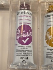 Vintage Grumbacher Pre-Tested Unused Permanent Oil Color Paint (6 Colors) 37ml.