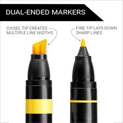 Alcohol-Based Ink Art Markers, Chisel and Fine Tips, 12 Pack
