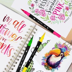 Art Supplier Dual Brush Markers Pens, 110 Artist Coloring Marker Set, Finelin…