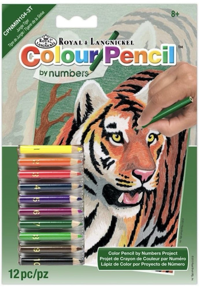 Royal Langnickel Colour Pencil By Numbers Mini Jungle Tiger By Darice 5×7