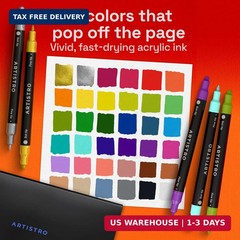 ARTISTRO 36 Precision Dual-Tip Acrylic Paint Markers – Paint Pens Set with Dot &