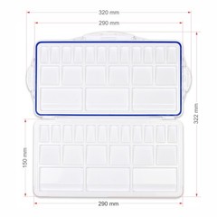 Liquidraw Plastic Paint Palette – 42 Well | Air 1 Count (Pack of 1), White