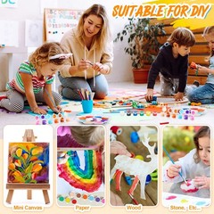 Mini Acrylic Paint Set 24 Sets 12 Colors Washable for Kids – Arts Crafts Party
