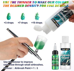 30 Color Iridescent Airbrush Paint Set Acrylic With Thinner Primer Ready Spray