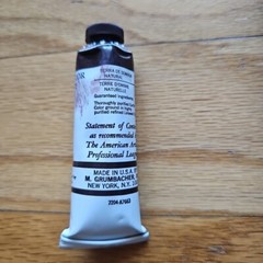 Grumbacher Pre-Tested Permanent Oil Paint Color Raw Umber P 172 Made In USA