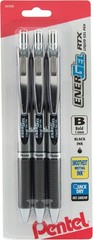 EnerGel RTX Gel Pens – 1.0mm Bold Line, Fast-Drying Black Ink, 3 Pack