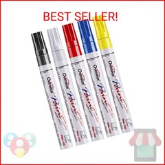 Overseas Paint Marker Pens – 5 Colors Permanent Oil Based Paint Markers, Medium