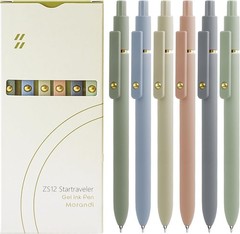 Elegant 6 Pcs Gel Pens – Retractable Fine Point Writing Instruments for Adults