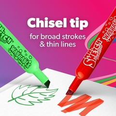 Scented Washable Markers, Chisel Tip Marker, Assorted Colors, 36 Count