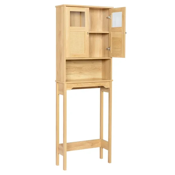 Natural wood color, particleboard with melamine veneer and rattan finish, 60*22*