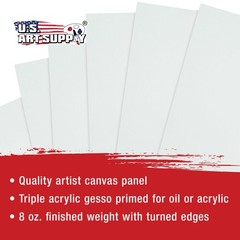 5 in. x 7 in. Professional Artist Cotton Canvas Panel Board (24 Pack)