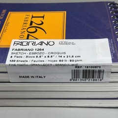 FABRIANO I264 Sketch Paper PADS (5 PACK) 5.5″ x 8.5″ Sketch Pad 100 Sheets each