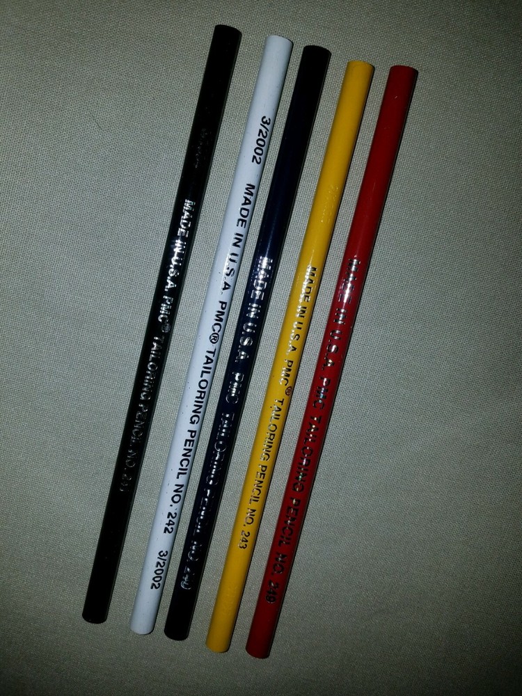 5-Pcs. ASSORTED COLORS / PMC WAX TAILORING PENCILS: Blue,Black,Red,White,Yellow