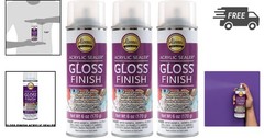Acrylic Sealer Spray 6 oz Gloss 3 Pack Waterproof Clear Coating