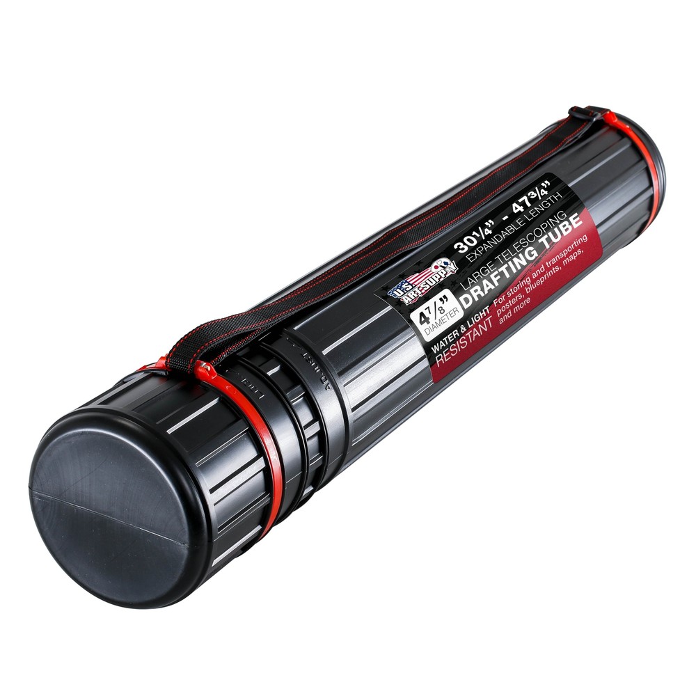 Drafting Drawing Poster Tube LARGE Black Dia: 4-7/8″. Length: 30-1/4 – 47-3/4″