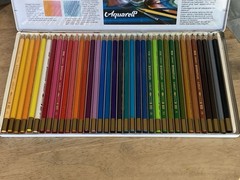 36 Staedtler Karat Aquarell Watercolour Pencils Germany Tin Case Prang 48