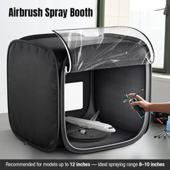 Salcod Portable Airbrush Spray Booth for Model Painting, 19″×19″×19″ Paint Booth