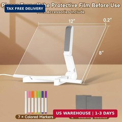 LED Note Board with Colors, 12″ X 8″ LED Drawing Board, Light Up Drawing Tablet