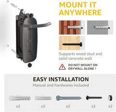 monTEK Swivel Bike Wall Mount – 4 Pack Garage Hanger & Space-Saving Grey