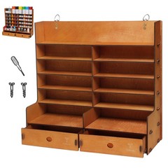 Miniature Paint Rack, 6-Tier Wall Mount Paints Organizer with 2 Drawers for M…
