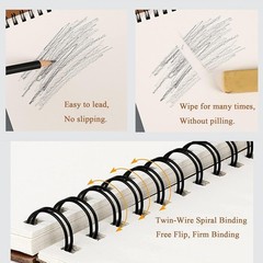 A5 A4 A3 Sketch Book Hardback Pad Spiral 120gsm Cartridge Art Drawing Paper