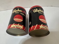 Antique Vintage Alphacolor Dry Tempra paint Deco Vintage Tins Brown Red