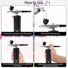 Airbrush Kit Air Brush Kit With Air Compressor Nail Charms Wireless Air Brush…
