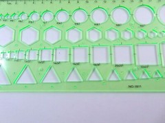 Geometric Drafting Stencils Drawing Templates 6 Piece Set Transparent Green