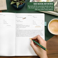 Mint Cream Legend Reading Journal Book Log Tracker 180 Reviews Adult Kid