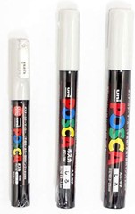 Uni POSCA White Fine Paint Marker Pens, 3 Different Point Sizes per Pack: PC-…
