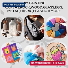 TRANSON 4 Black and 4 White Paint Markers Brush and Fine Dual-tip Acrylic Paint
