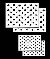 4 PACK Spray Airbrush Painting Stencils American Flag 50 US Stars Small & Large