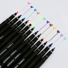 Fabric Markers Permanent Pens Paint Clothing Textile Dye T-Shirt Shoes DIY Set