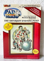 Paint By Number Kit Between Acts Clown Puppy Normal Rockwell Sat Evening Post